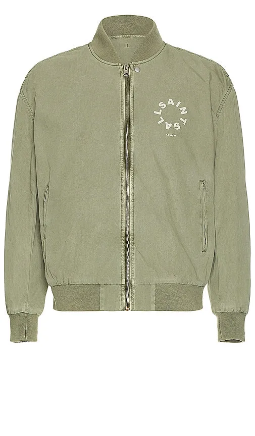 ALLSAINTS Tierra Faded Bomber in Olive