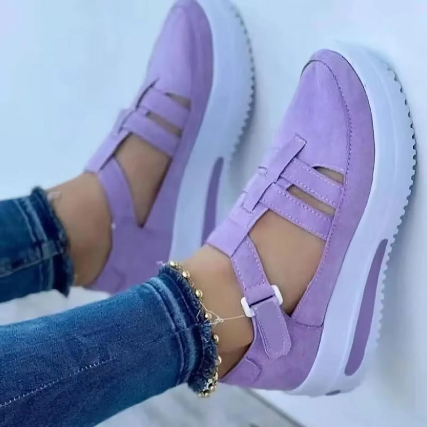 Aniywn Womens Adjustable Buckle Peep Toe Slingback Platform Wedge Sandals Casual Comfortable Beach Sandals Walking Shoes