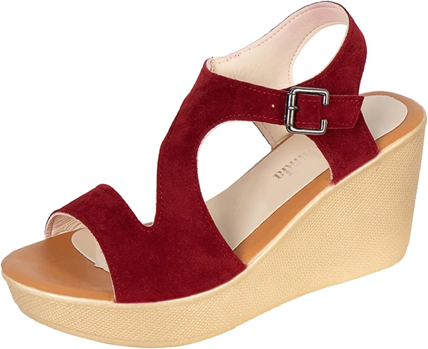 Aniywn Women's Peep Toe Wedge Sandals Ankle Strappy Espadrille Platform Wedge Sandals Summer Slingback Sandals