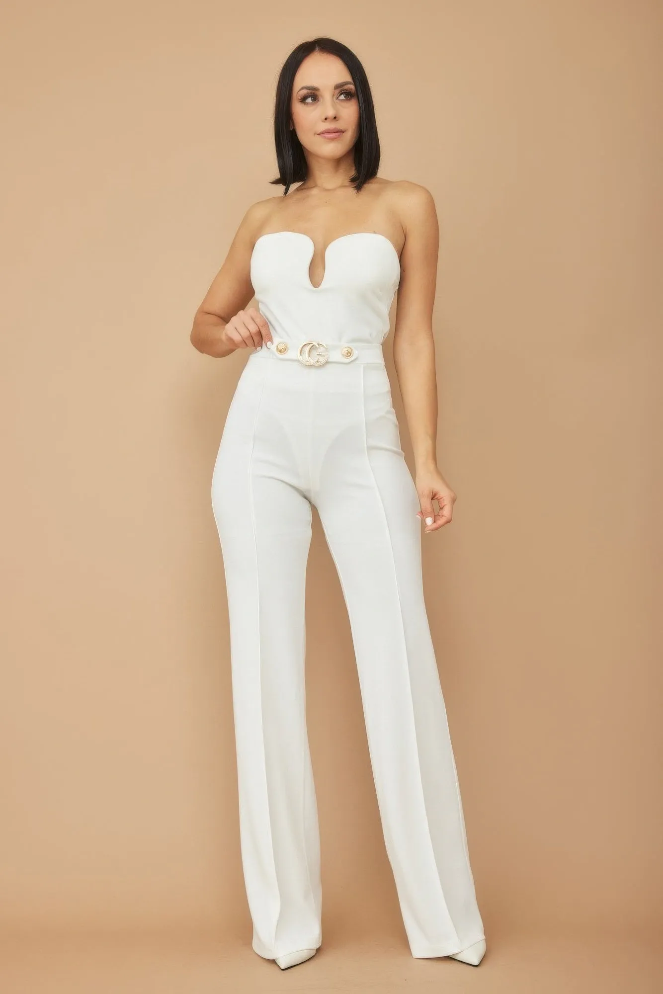 Blue Zone Planet |  Cg Buckle And Button Detail Pants