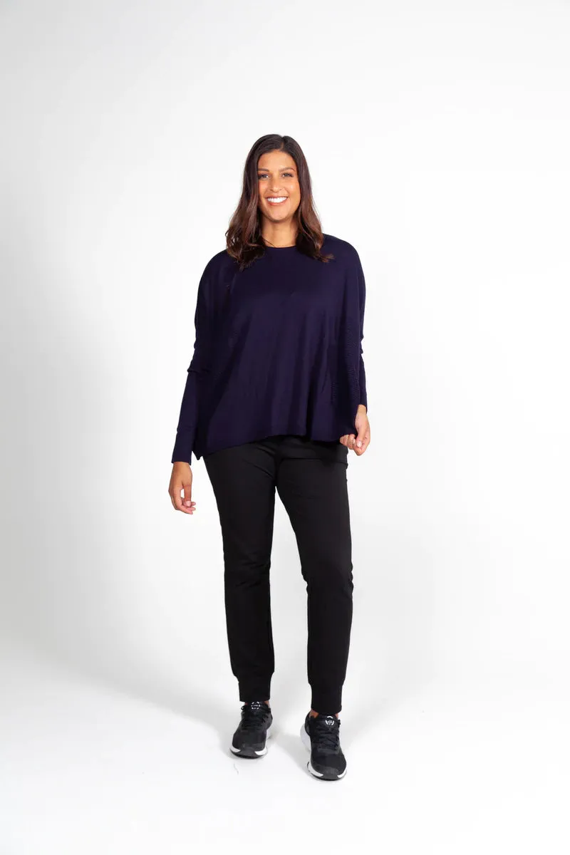 Boxy Jacquared Knit | Navy