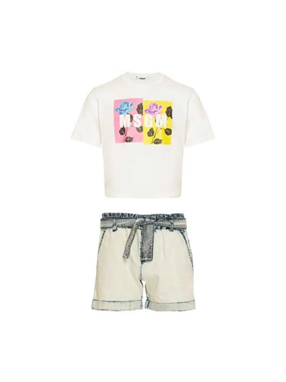 Denim Tie shorts