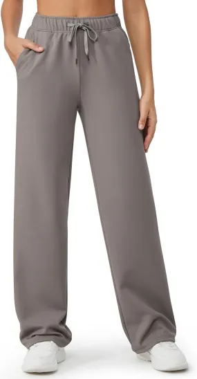 G4Free Wide Leg Sweatpants Women High Waisted Fleece Lined Pants with Pockets Winter Lounge Workout Yoga Trousers