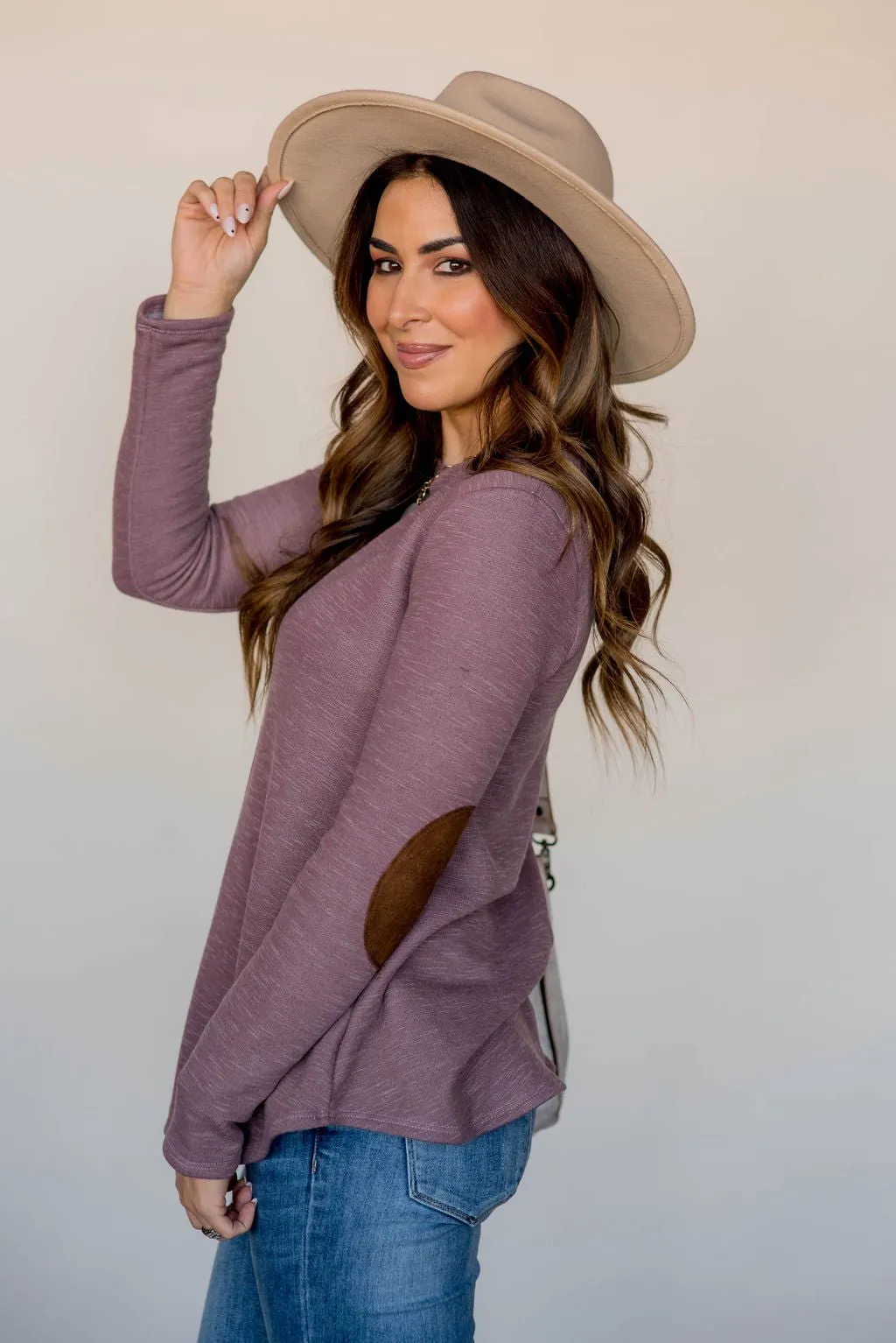 Heathered Elbow Patch Tee
