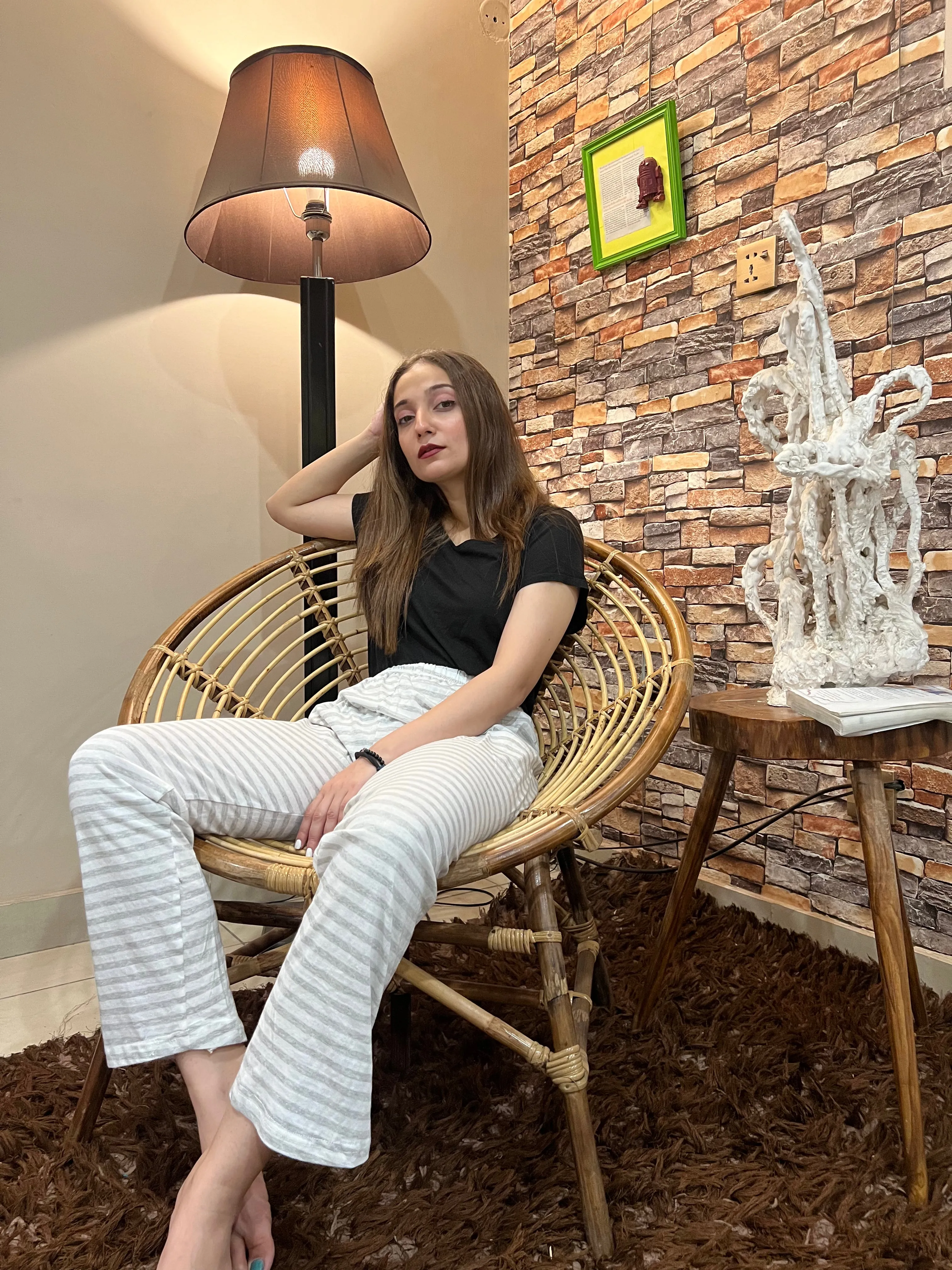 Luxe Cotton Trousers - Grey Lining