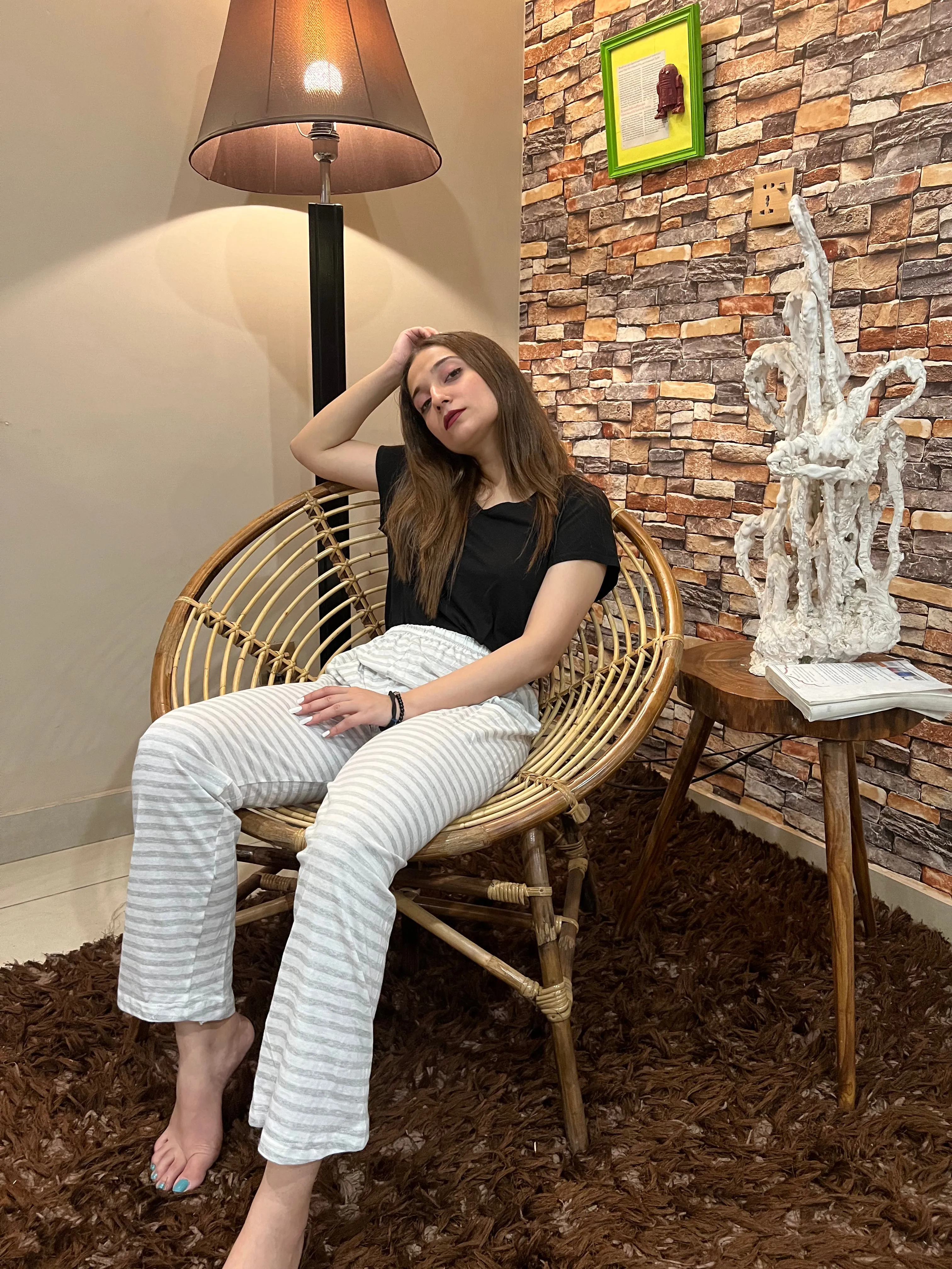 Luxe Cotton Trousers - Grey Lining