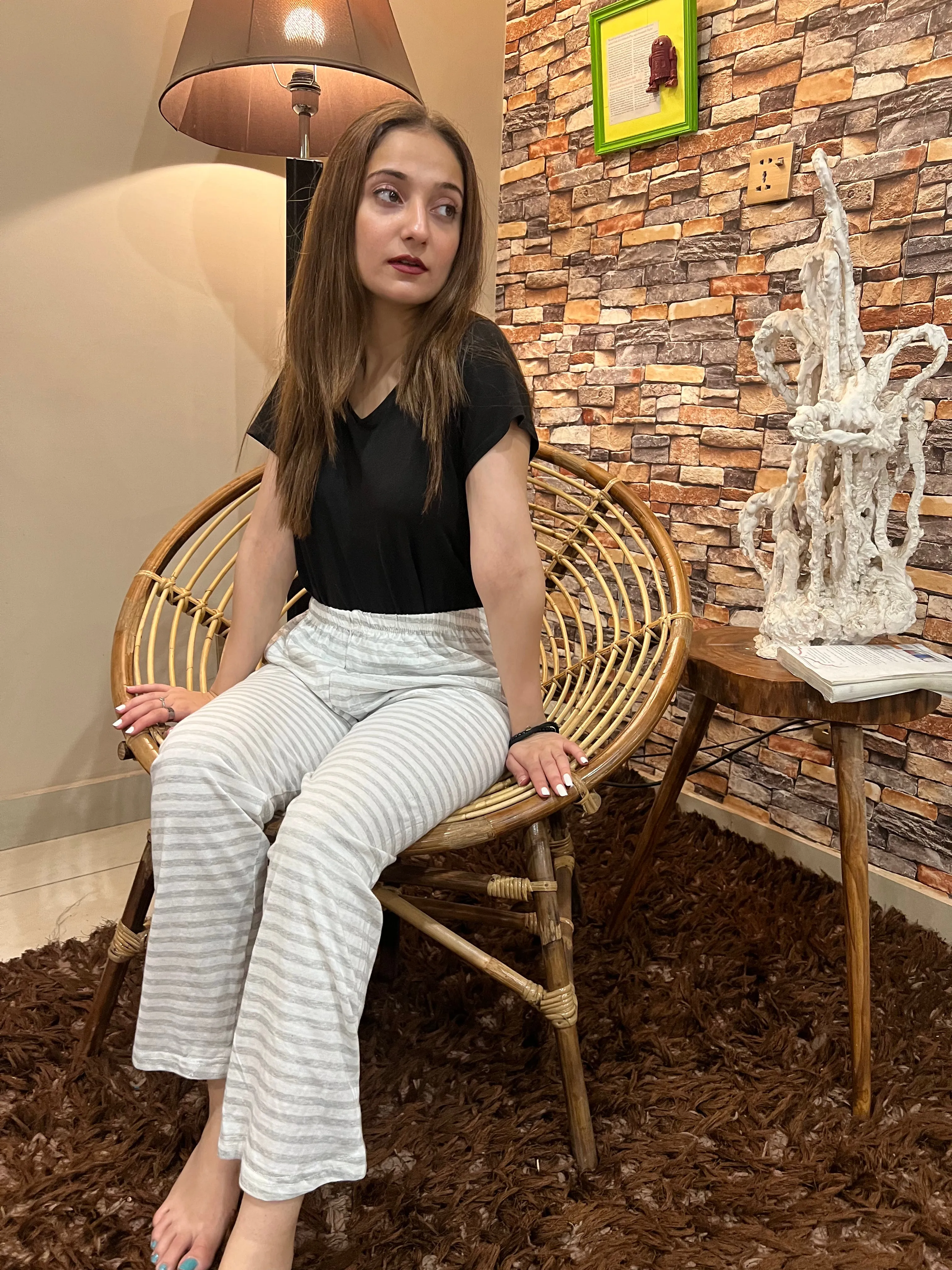Luxe Cotton Trousers - Grey Lining