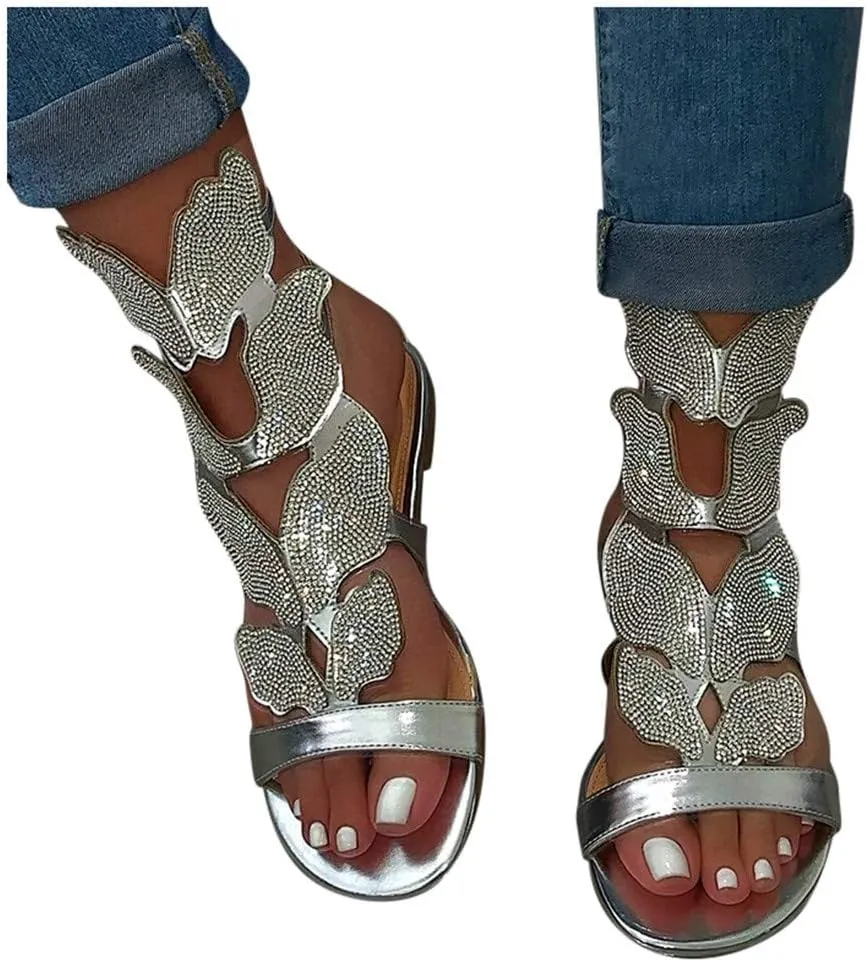 Masbird Sandals for Women Casual Summer Women's Sandals Solid Platform Buckle Strap Dressy Sandals Open-Toe Beach Sandals