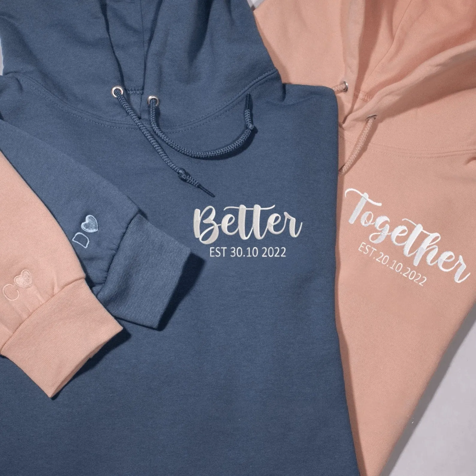 Matching Couple Hoodies - Better Together Custom Embroidered Sweatshirts For Couples