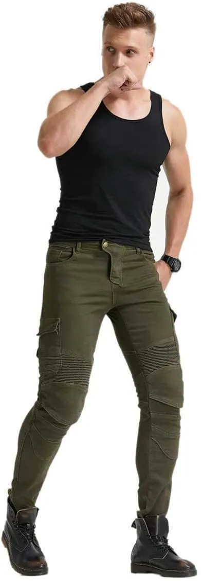 Motorcycle Jeans, Versatile Durable Motorcycle Pants for Men & Women Riding Pants Trousers with Kenn & Hip Armor Pads