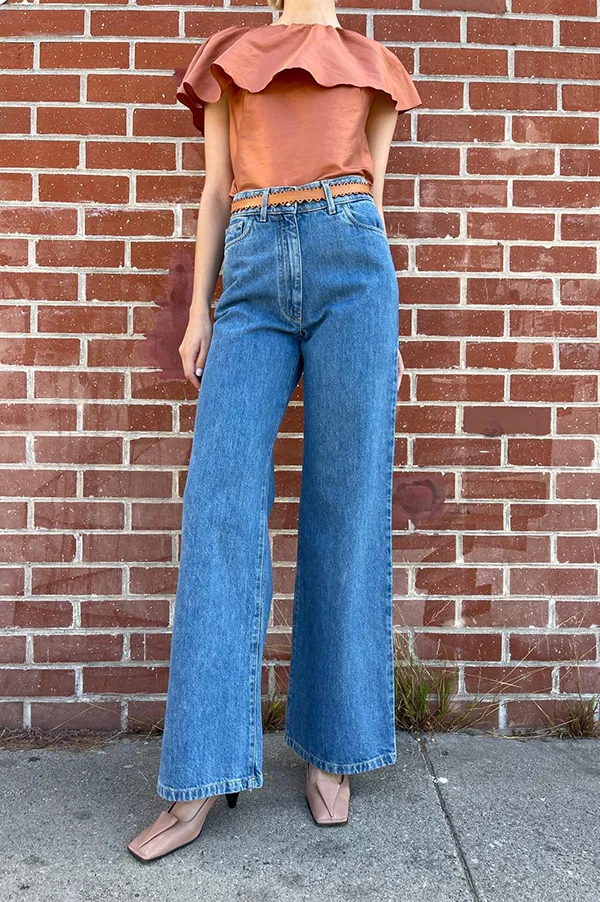 Presca Denim Trousers in Blue Denim