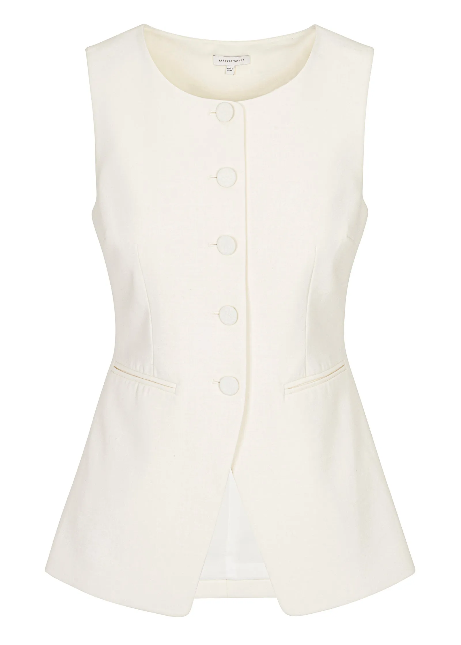 Refined Suiting Button Front Vest