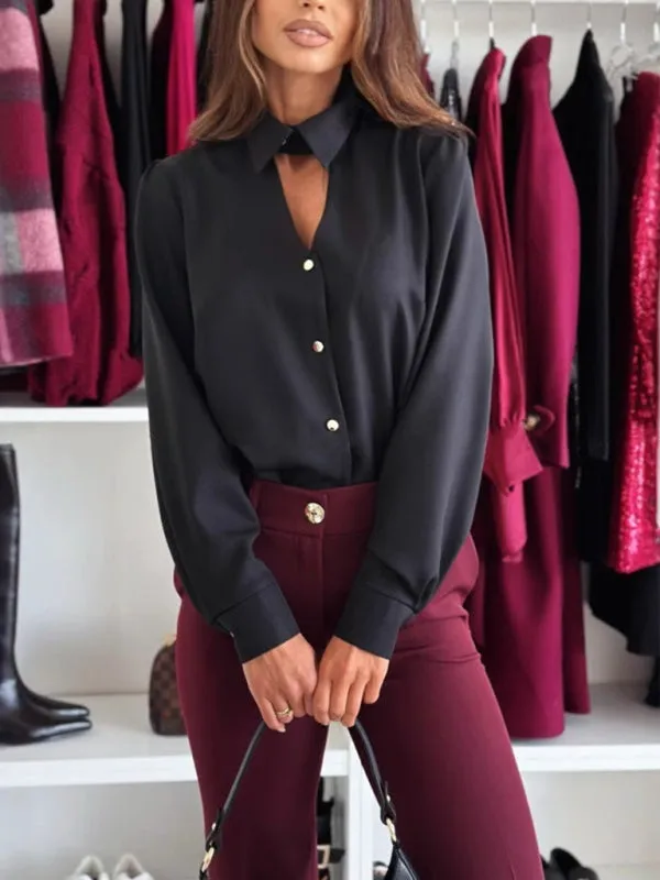 Streamlined Office Wear Blouse - Long Sleeve